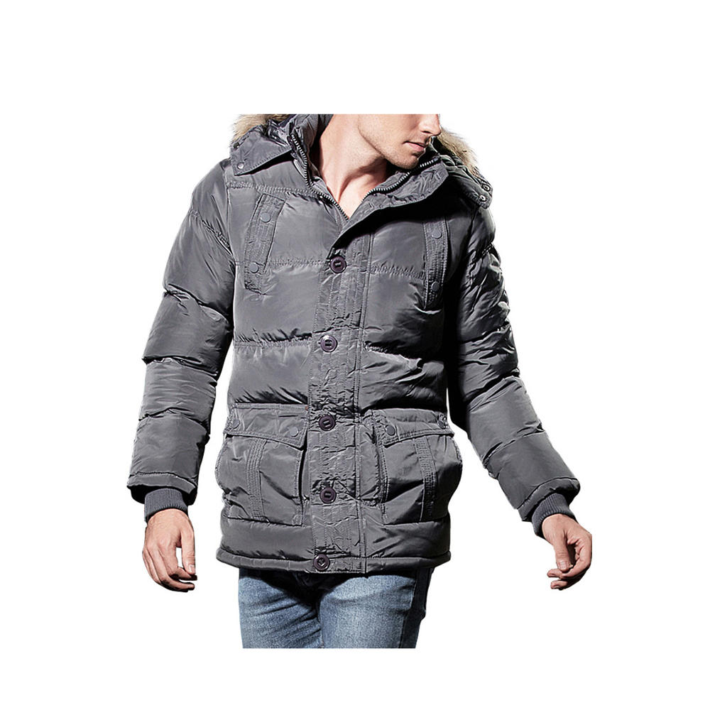KettyMore Men Thickened Outerwear Snap & Zip Closure Padded Jacket