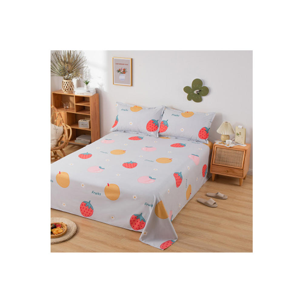 Unomatch Home Decor Fruit Printed Classy Bed Sheet Beautiful With Pillow Covers