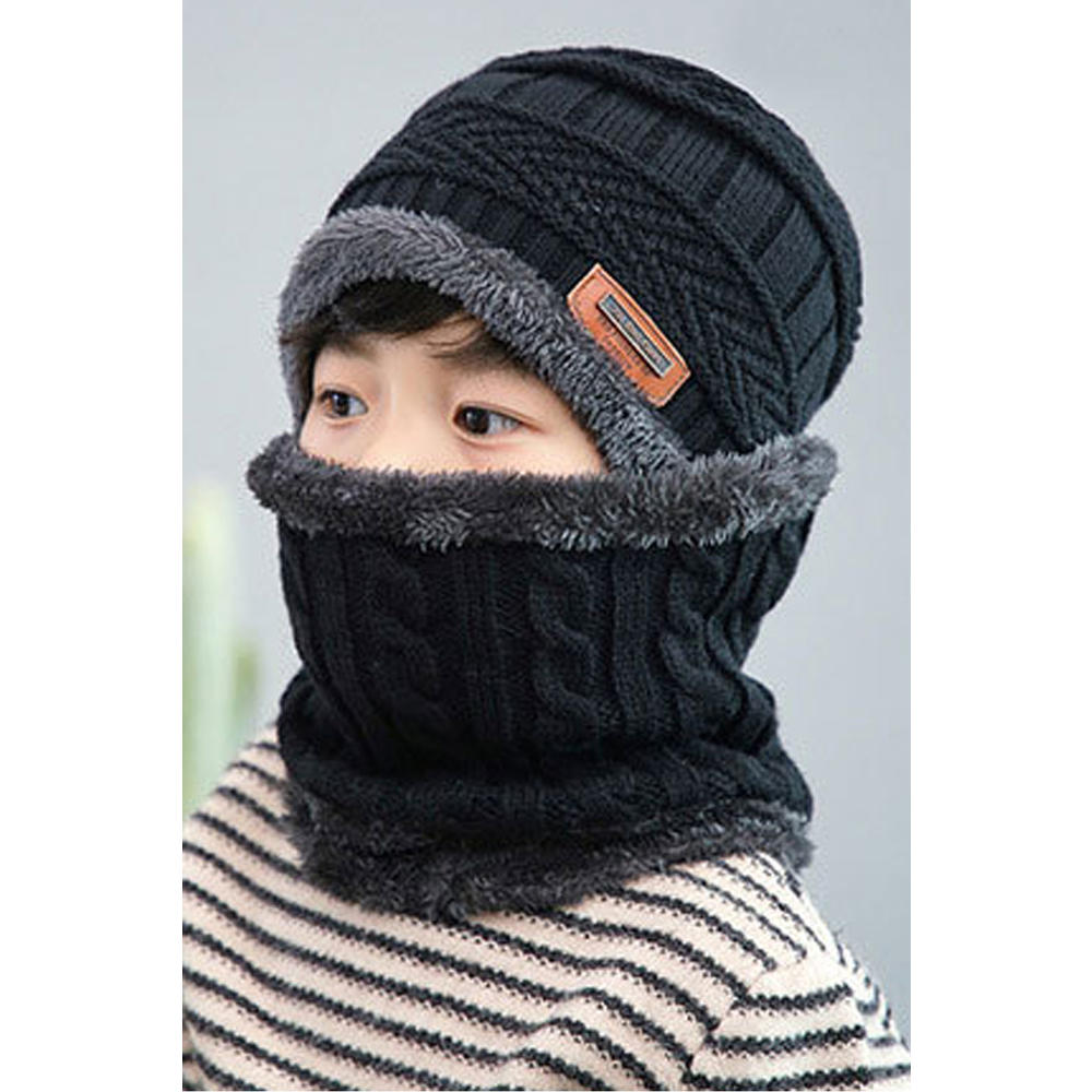 Unomatch Kids Girls Cozy Solid Pattern Comfortable Stylish Winter Hat