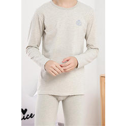 Unomatch Kids Boys Striped Pattern Two Piece Long Sleeve Comfortable Lightweight Sleepwear
