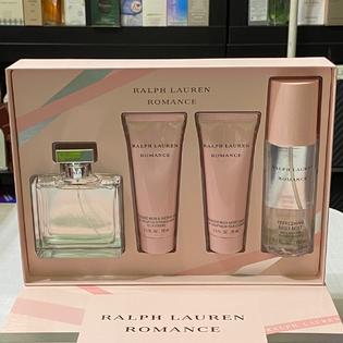 Romance By Ralph Lauren 4 Pcs Women Set 3 4 Oz Body Mist Lotion Shower Gel