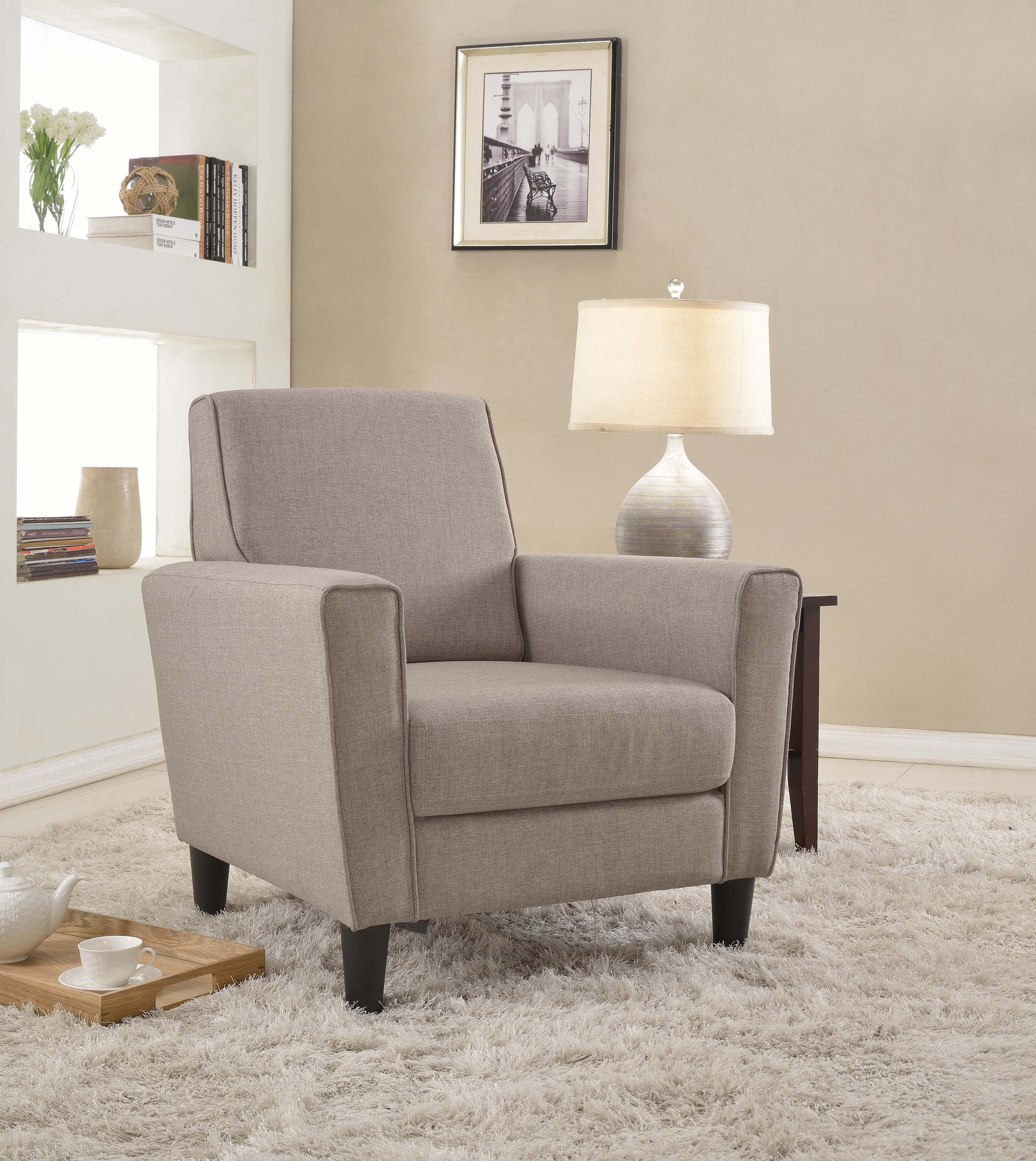 Container Furniture Direct Contemporary Fabric Upholstered Accent Chair, Grey