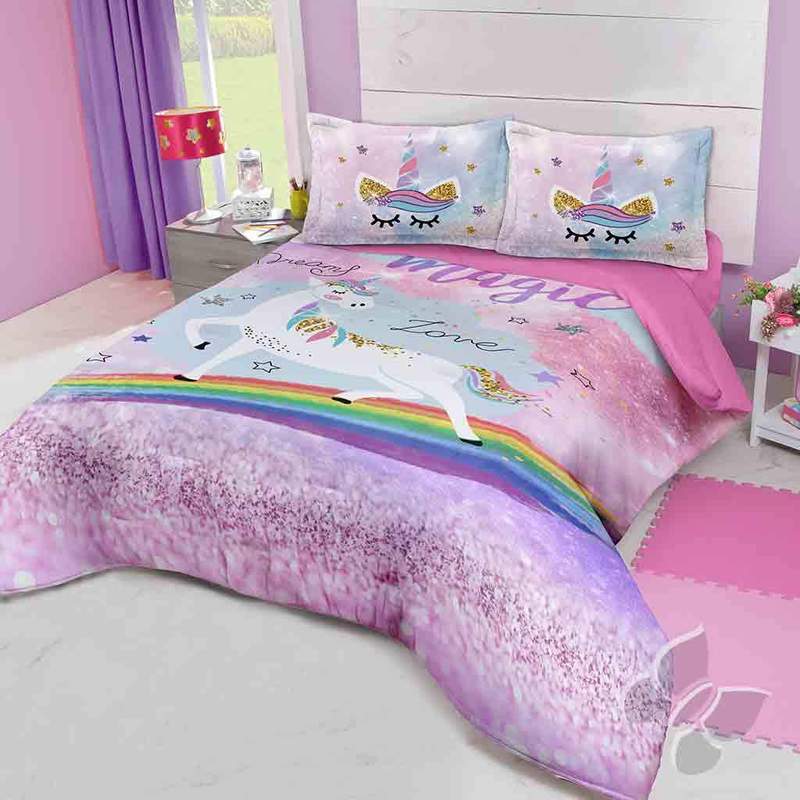 Sweettreatfavors Unicorn Rainbow Horse Teen Girl Bedspread