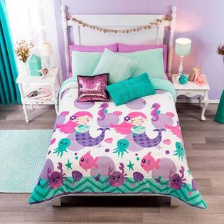 Sweettreatfavors Little Mermaid Girl Comforter Blanket Full Queen 1pc Pink Ocean Polka Aqua Limited Edition