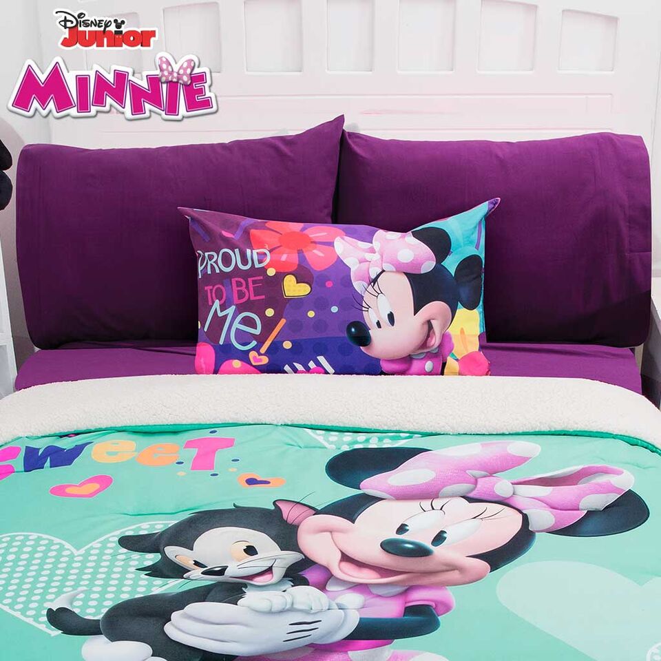 Elaborate Structurally twenty STF Minnie Mouse Bedding Set Comforter Sherpa Sheets Colcha Toss Pillow  QUEEN 6PCS LIMITED EDITION