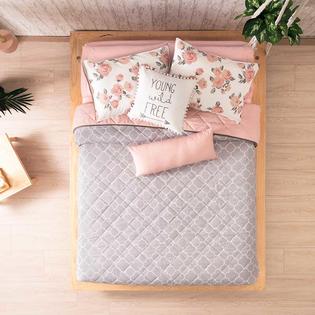 Sweettreatfavors Free Pink Grey Comforter Sheet Bedding Set Girls Teens Gift Queen 9pcs Limited Edition
