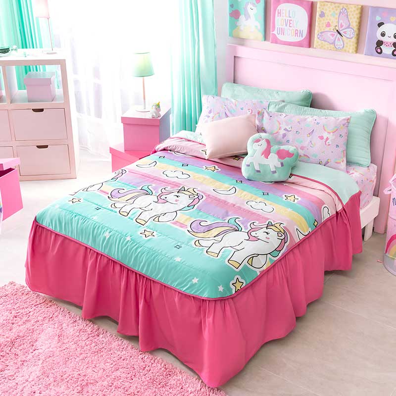 unicorn and rainbow bedding