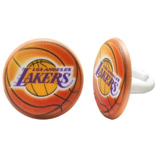 Decopac Nba Lakers Los Angeles Basketball Cupcake Decoration Topper X24