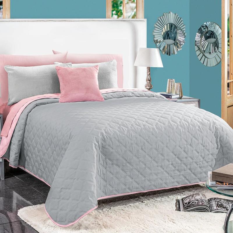 pink and grey bedding queen