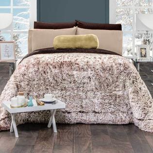 Dreampartyworld Brown Faux Fur Blanket Bedding Super Soft 1pcs King Queen Limited Edition
