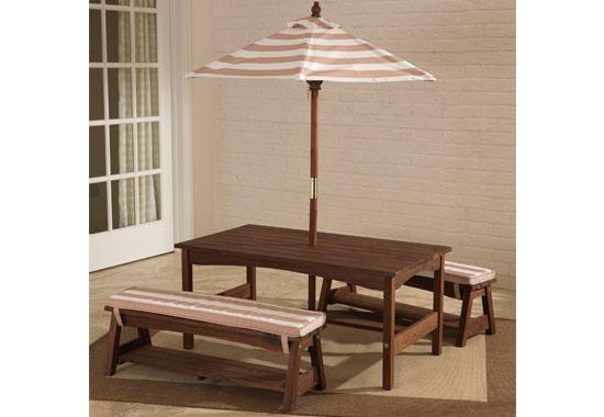Kidkraft Kidkraft Outdoor Table Bench Set With Cushions