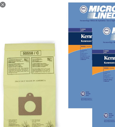 DVC 20 Ken Style C & Style Q 5055 50557 50558 Micro Lined Canister Vacuum Bags. Also Fits C-5, C-18 by DVC