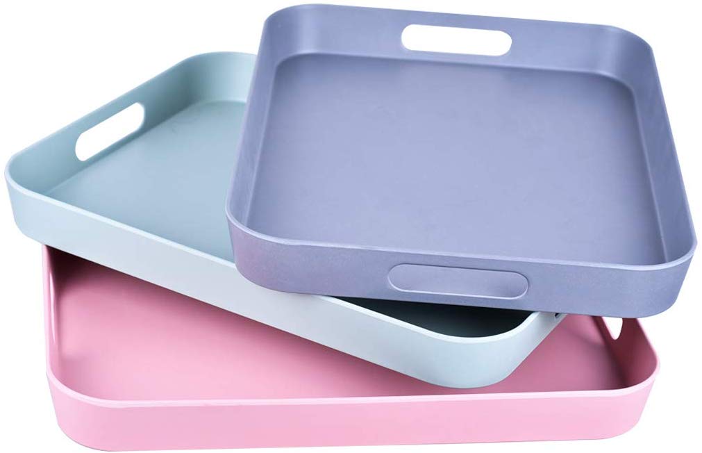 0672461 894704 Serving Tray Bamboo Melamine Pack of 3