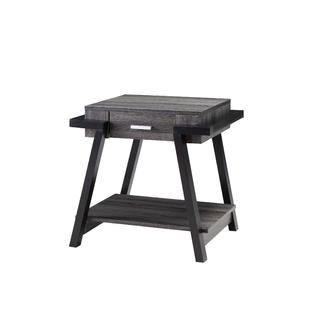 Hs Living Room Storage Side Table Gray Color Finish Modern Design