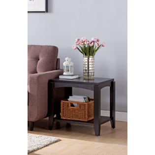 Hs Living Room Storage Side Table Cocoa Color Finish Modern Design