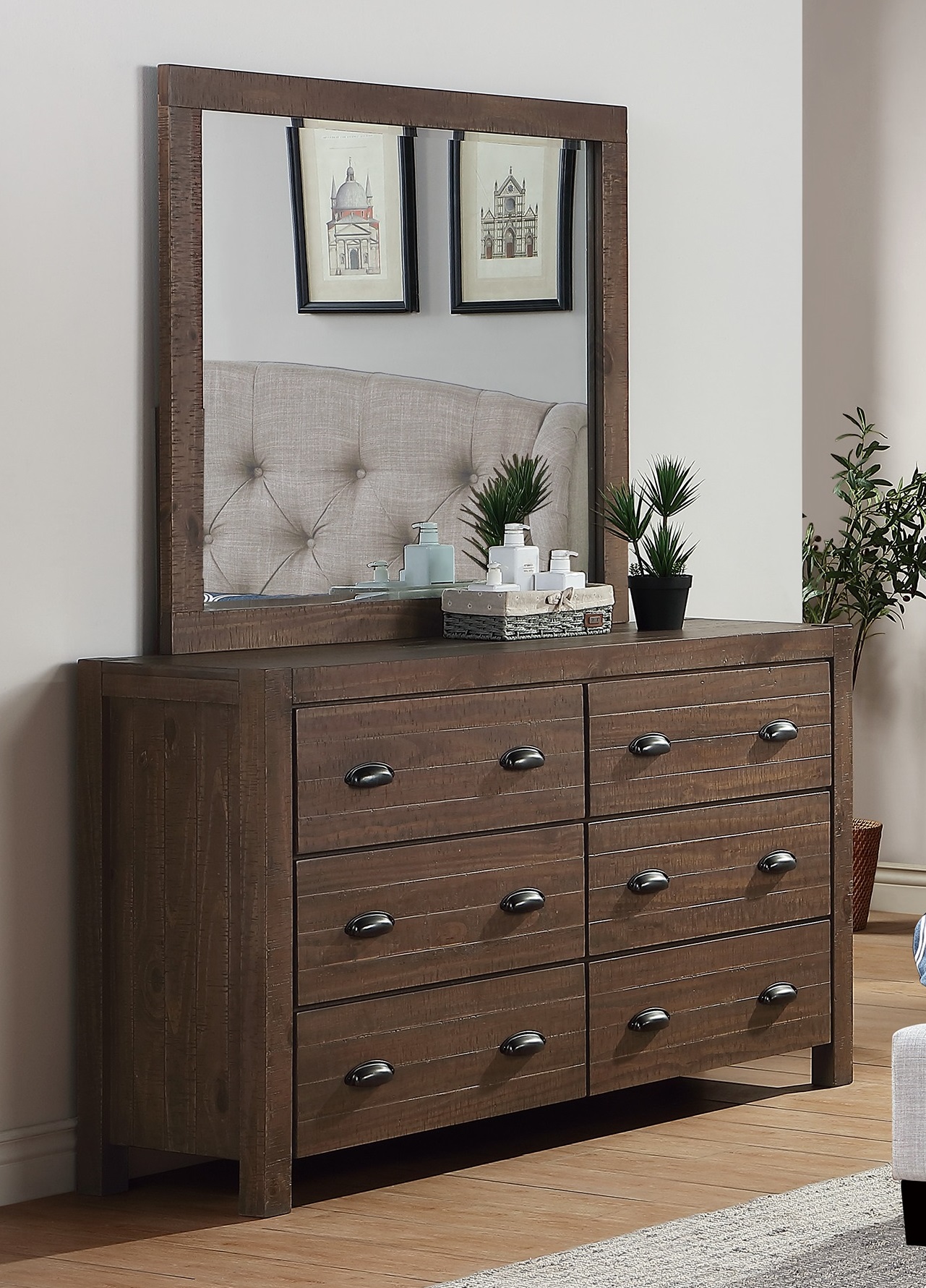 Esofastore Modern Bedroom Furniture Polyfiber 4pc Set California