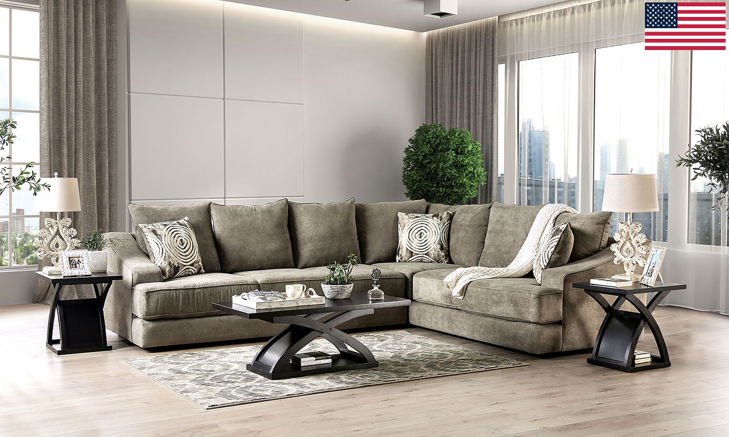 Coaster Westwood Chenille Fabric Sectional Sofa