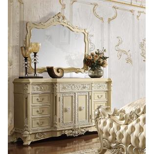 Esofastore Luxury Carved Wood Design Eastern King Bed Dresser