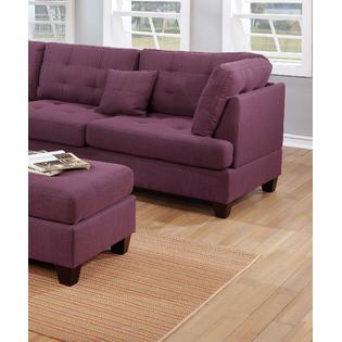 Esofastore Living Room Furniture Modern Purple Polyfiber Sectional Sofa