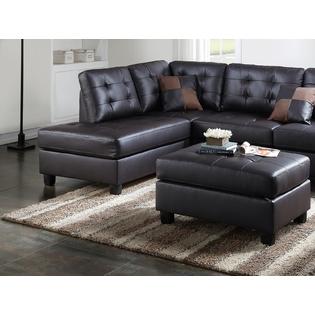 Esofa Living Room Furniture, Espresso Leather Couch