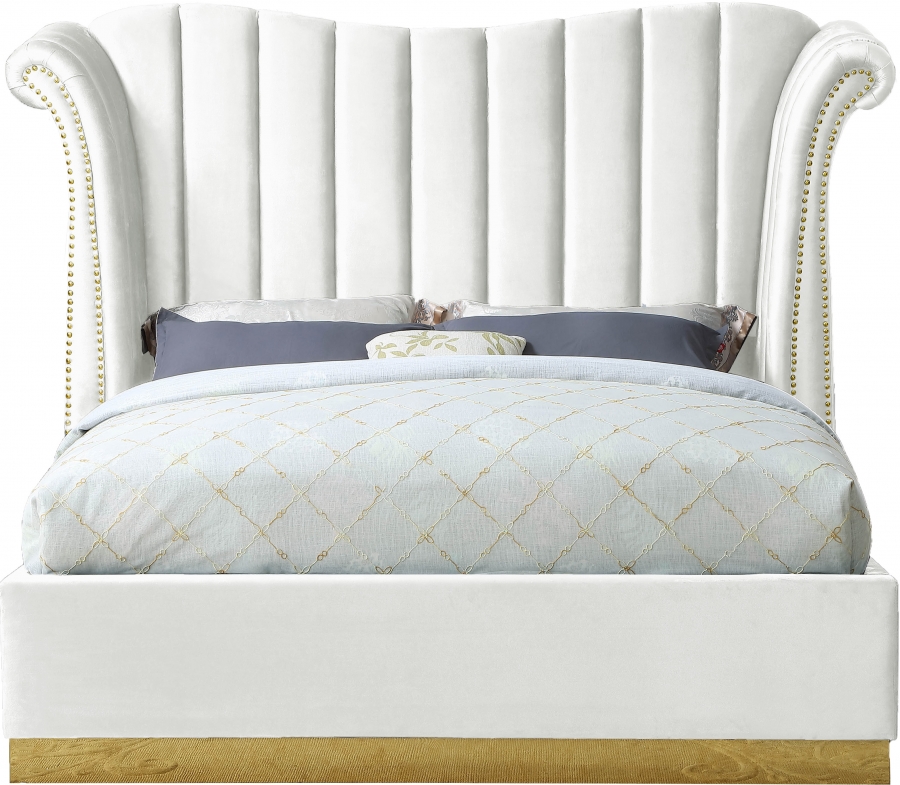 Hs Queen Size Bed Bedroom Furniture, Gold Upholstered Headboard Queen