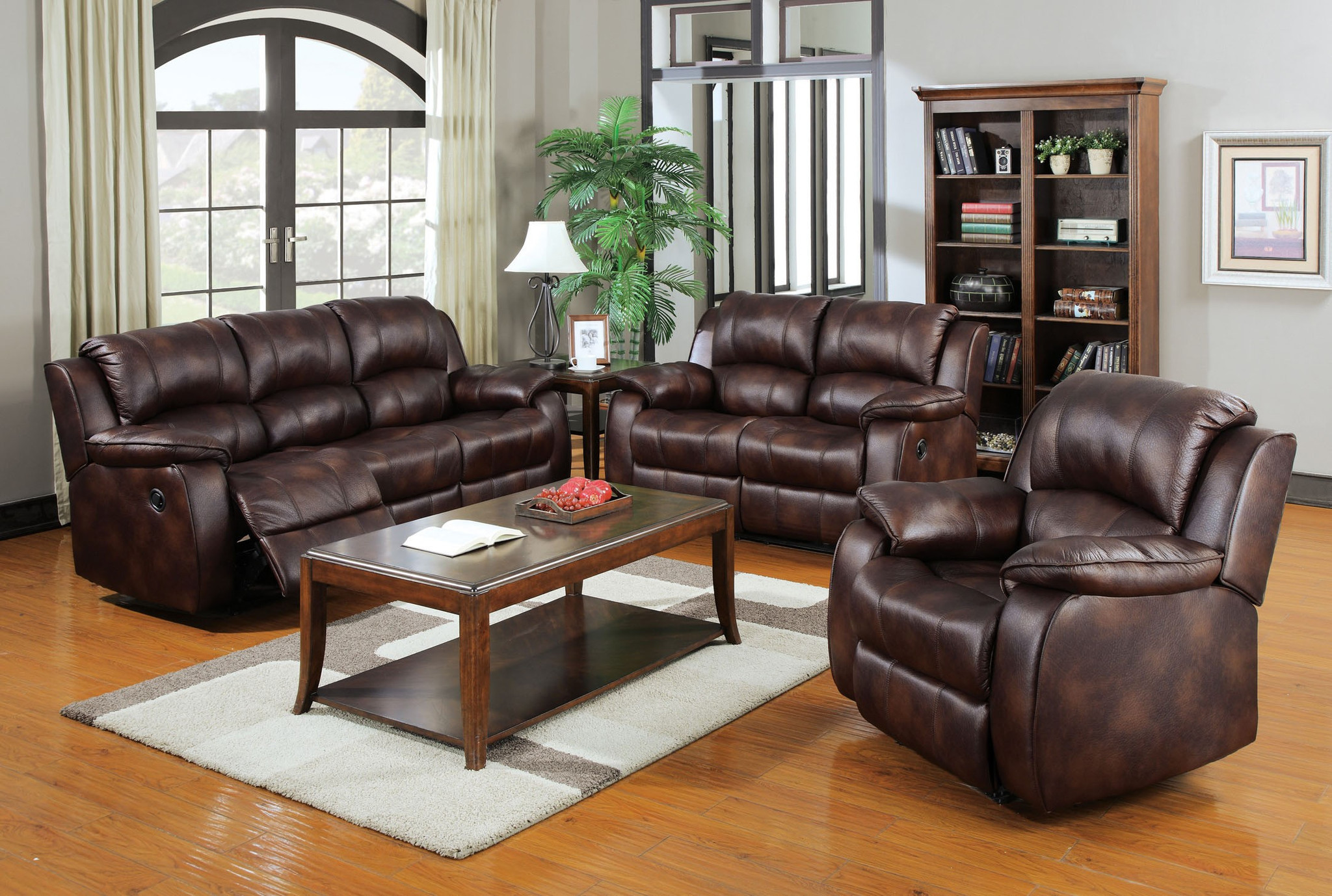Microfiber Recliner Loveseat Sofa Set
