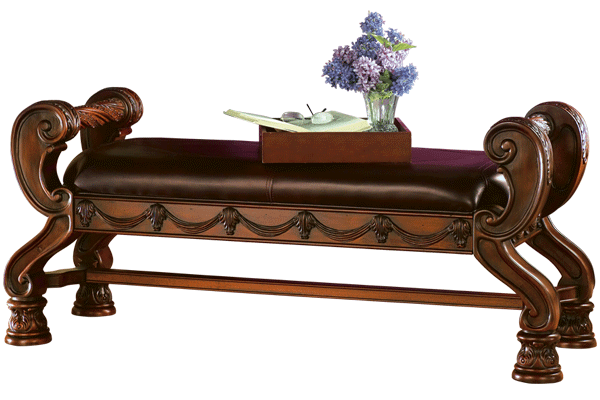 Ashley North Shore Upholstered Bedroom Bench Traditional Furniture