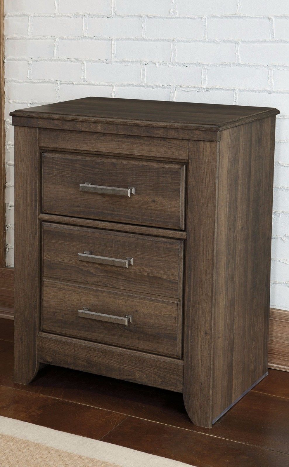 Ashley Furniture Juararo 2 Drawer Nightstand In Dark Brown Modern
