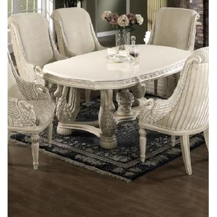 Esofastore Traditional Formal White Wash Antique 7pc ...