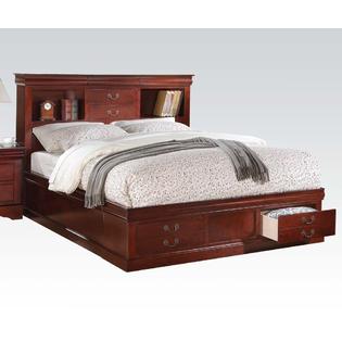 Acme United Eastern King Size Storage Head Footboard Bed 1pc