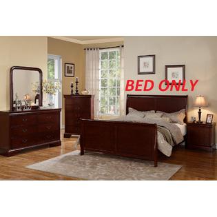 Esofastore New French Inspired Modern Cherry Queen Size Bed