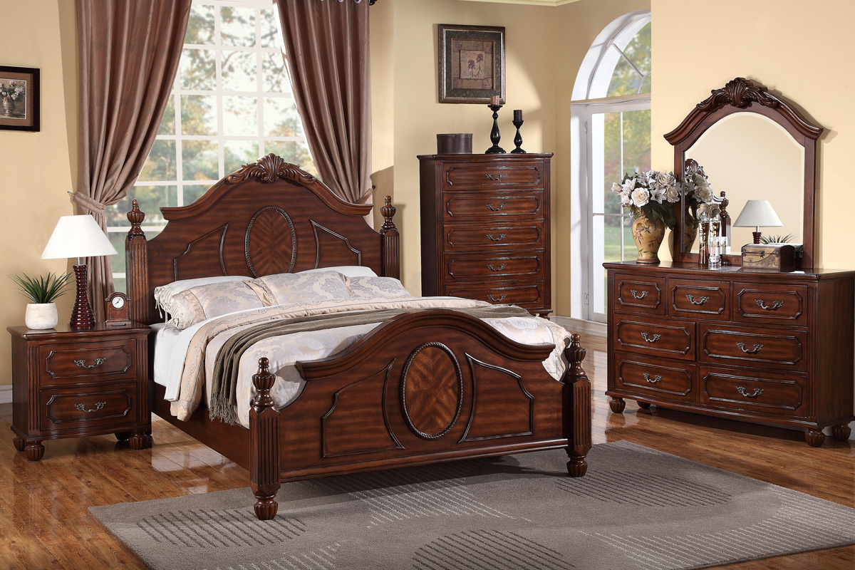 Cherry Wood 4 Poster Bedroom Set