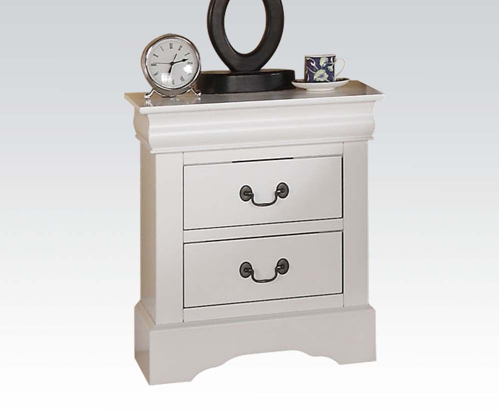 Acme United Louis Philippe White 4pc Set Full Size Bed Dresser