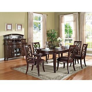 Acme United Keenan Dark Walnut 7pc Dining Set Formal Dining Table