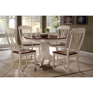 Acme United Contemporary Buttermilk Oak Finish Round Dining Table