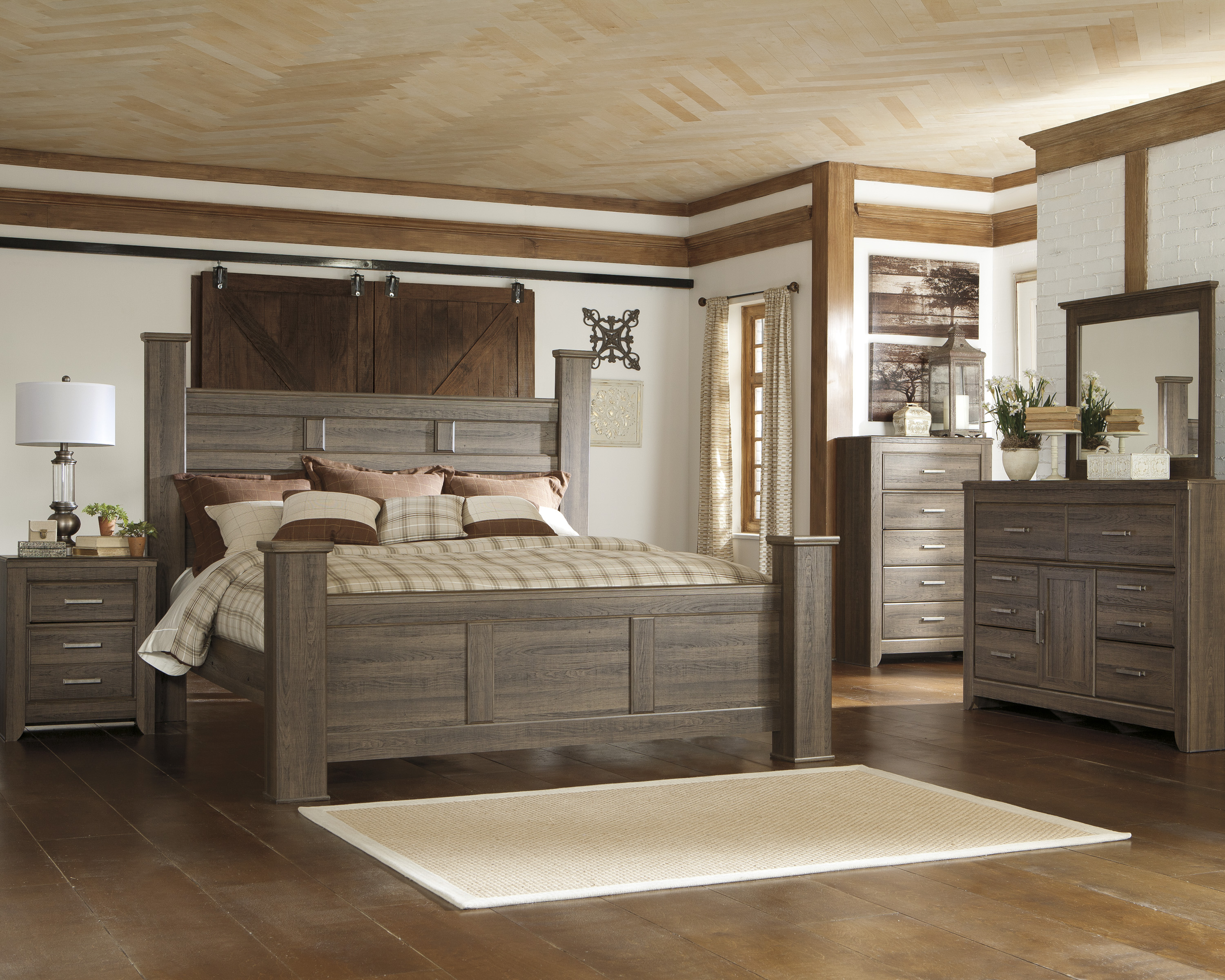 Ashley Furniture Ashley Martini Suite Queen Side Storage Bed Set