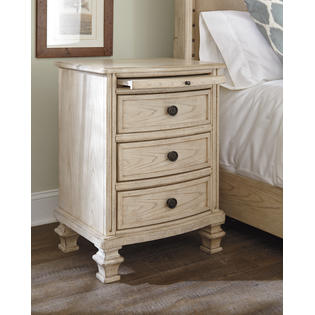 5pc Ashley King Size Bedroom Furniture Set Parchment White ...