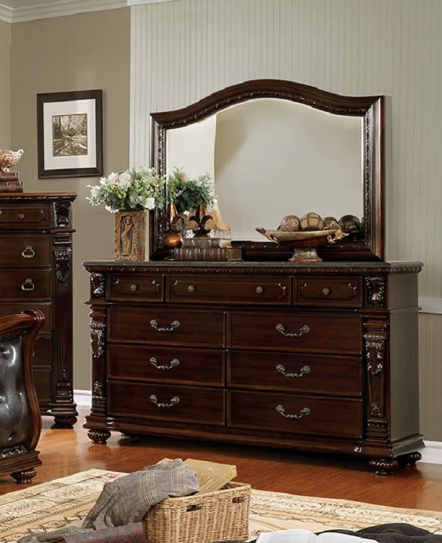 Furniture Of America Traditional Luxurious Formal Dark Cherry
