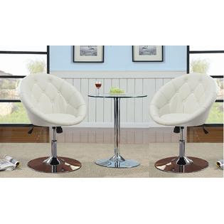 Esofastore Modern Contemporary Design 2 Pc Set White Vanity Stool