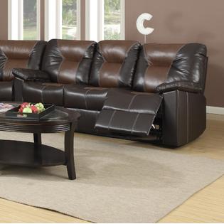 Esofastore Seminole Modern Two Tone Brown Recliner Sectional Home