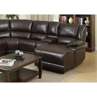 Esofastore Cadence Brown Leather Match Sectional Sofa Chaise