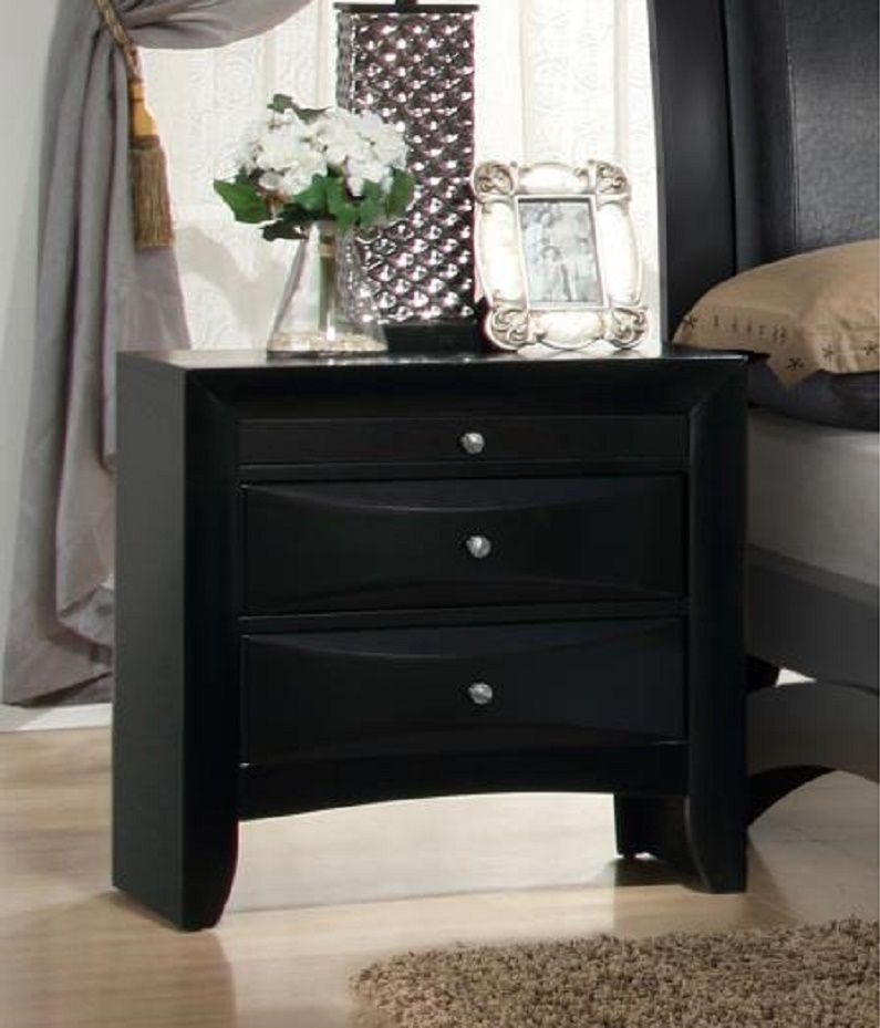 Esofastore Modern Emily Deep Black Finish Silver Tone Hardware