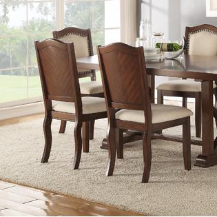Esofastore Classic Luxury Look Mahogany Hues Dining Table W Leaf
