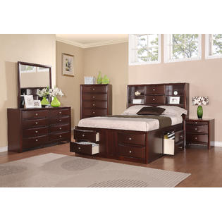 Esofastore Espresso Bedroom Furniture 4pc Set California