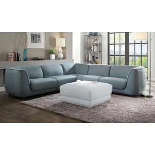 Acme United Light Blue Fabric Finish Sectional Living Room