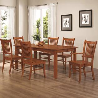 Coaster Modern Mission Style Oak Finish Hardwood Dining Table