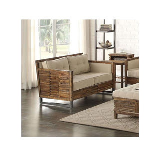 Acme United Contemporary Style Beige Oak Wood Finish 3piece Sofa