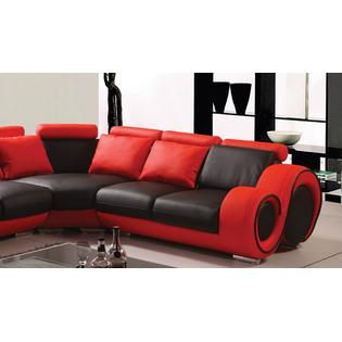 Esofastore Classic Contemporary Red And Black Bonded Leather