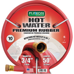 Flexon 3/4" x 50' Hot Water Premium Rubber Hose
