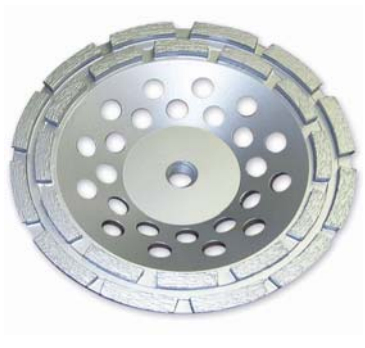 Concord Diamond Grinding Cup Wheel For Concrete, Double Rowed, 4 Diameter x 5/8-11 Arbor